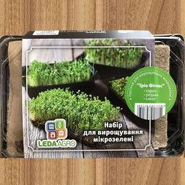 Набор для микрозелени "Трио Фитнес" (горох, редиска, салат) | Agriks