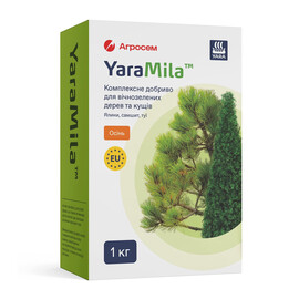 Удобрение комплексное для вечнозеленых деревьев, кустов Осень 1 кг YaraMila, Фасовка: Проф упаковка 1 кг | Agriks