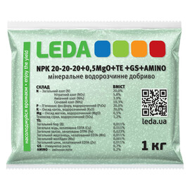 Удобрение Leda 20-20-20+0.5MgO+TE+GS+Amino Leda Agro, Фасовка: 1 кг | Agriks