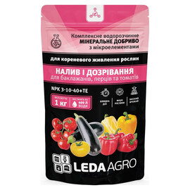 Добриво Налив і дозрівання (баклажани, перці, томати) NPK 3-10-40+ТЕ Leda Agro 1 кг | Agriks
