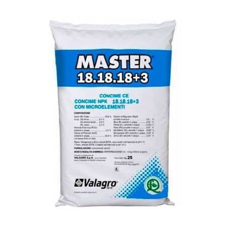 Минеральное удобрение Мастер 18+18+18+3 Valagro 25 кг, Фасовка: Проф упаковка 25 кг | Agriks