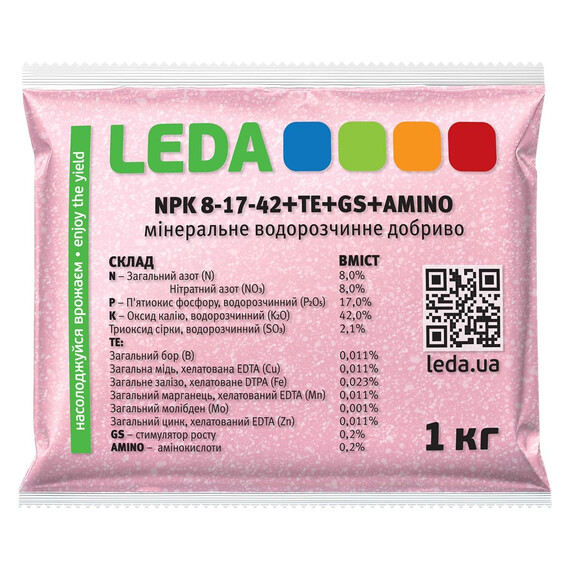 Удобрение Leda 8-17-42+TE+GS+Amino Leda Agro 1 кг, Фасовка: 1 кг | Agriks