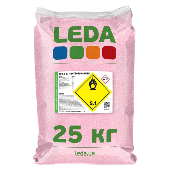 Удобрение Leda NPK 8-17-42 +TE+GS+Amino Leda Agro 1 кг, Фасовка: Мешок 25 кг | Agriks