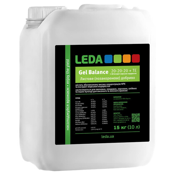 Leda Gel Balance 20-20-20 + TE + 28 Екстракт морських водоростей Leda Agro добриво, Фасовка: Каністра 10 л | Agriks