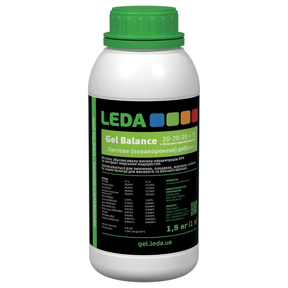 Leda Gel Balance 20-20-20 + TE + 28 Екстракт морських водоростей Leda Agro добриво, Фасовка: Флакон 1 л | Agriks