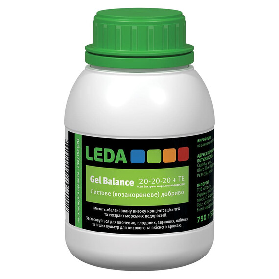 Leda Gel Balance 20-20-20 + TE + 28 Екстракт морських водоростей Leda Agro добриво, Фасовка: Флакон 500 мл | Agriks