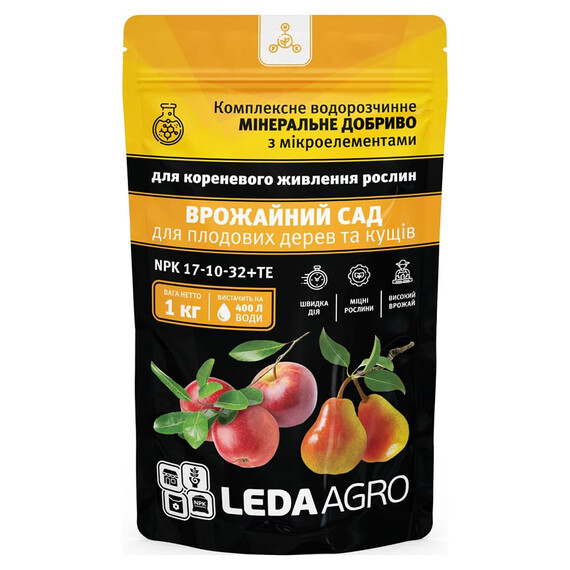 Удобрение Урожайный Сад NPK 17-10-32+ТЕ Leda Agro 1 кг | Agriks